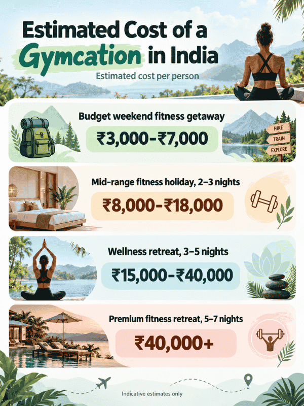 estimated gymcation cost in india