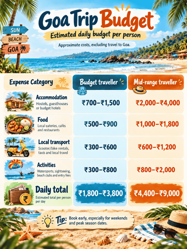 goa trip budget in november
